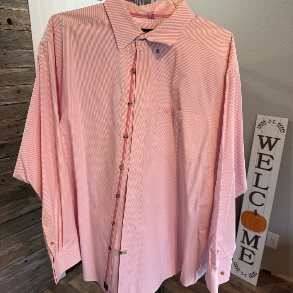 Ariat Men's Light Pink Casual Button Down Shirt